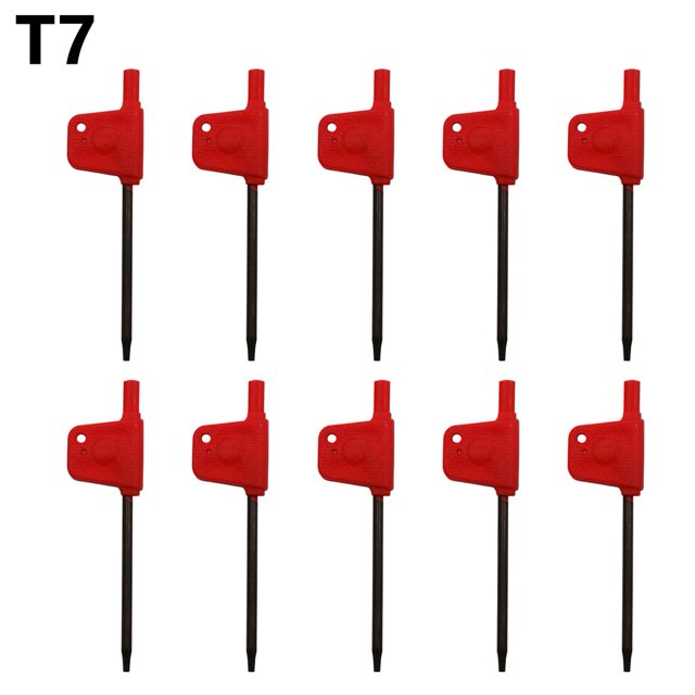 BTOER 10pcs Torx Head Screwdriver L Shape Red Flag Type Spanner Key Screw Driver Wrench T5 T6 T7 T8 10 T15 T20 Hand Tools