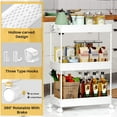 thumbnail image 4 of SOYO 3 Tier Rolling Storage Cart, Utility Cart Mobile Slide Out Organizer, Bathroom Standing Rack Shelving Unit Organizer for Kitchen, Bathroom, Laundry Room, White, 4 of 9