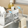 thumbnail image 5 of Stainless Steel Kitchen Sink Sponge and Dishcloth Organizer Rack, Rust-proof Multifunctional Storage for Soap Dispensers and Accessories, Countertop Draining Basket with Hanging Rod 9.1x3.5x3.8in, 5 of 7