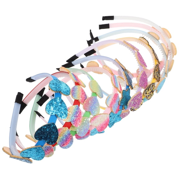 LOLIPPYY Assorted Color Kids Heart Shape Cloth Hairbands for Decor Lightweight and Comfortable 10PCS