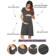 thumbnail image 2 of Ekouaer Nursing Hospital Gown Labor and Delivery Nursing Dress Maternity Nightgown Breastfeeding Birthing Gown with Button, 2 of 6