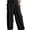 Black, variant on Women Drawstring Waist Baggy Harem Pocketed Summer Lounge Beach Travel Pants