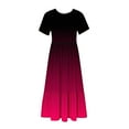 thumbnail image 6 of bnaln Summer Dresses for Women 2024 Casual Flowy Tiered Short Sleeve Maxi Dress Solid High Waist Elegant Dresses Loose Vintage Dress Trendy Beach Swing Long Dresses with Pockets, 6 of 7