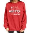 thumbnail image 3 of HOMBOM Womens Christmas Sweatshirt Classic Merry Print Crewneck Festive Holiday Pullover Casual Gift, 3 of 8