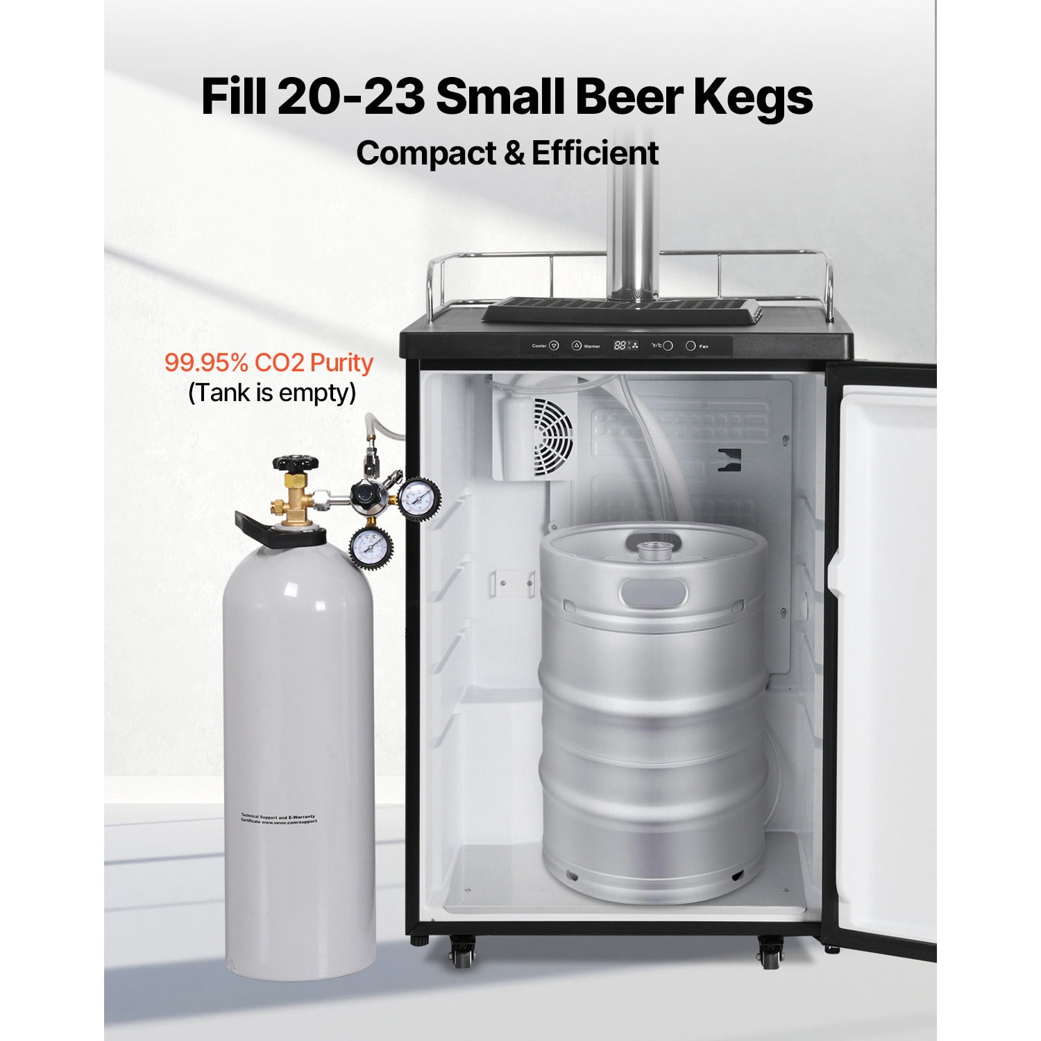 KFFKFF CO2 Container, 20 lbs Fresh Aluminum Alloy Storage, CO2 Gas Cylinder with Spray Finish, CGA320 Valve, Grip & Modifiable Pressure, DOT & TC Certified Storage for Draft Beer Serving