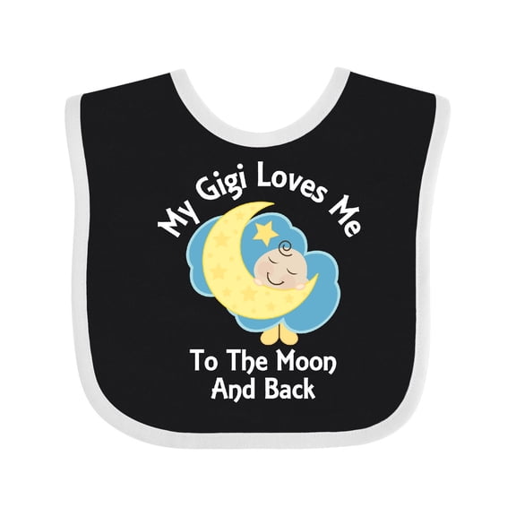 Inktastic Gigi Loves Me to the Moon and Back Boys or Girls Baby Bib