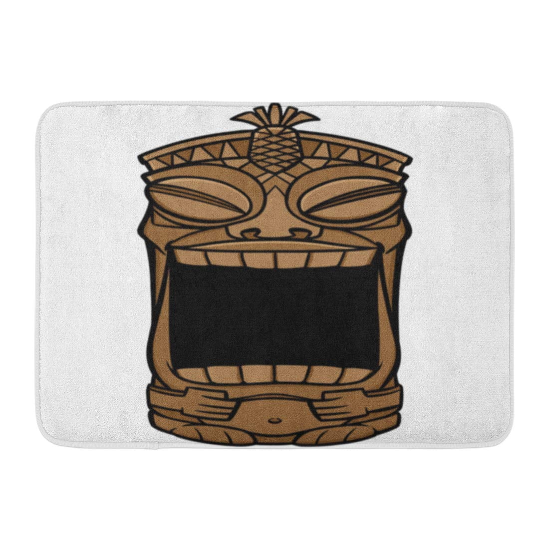 GODPOK Hawaii Brown Sign Tiki Mouth Statue Cartoon Rug Doormat Bath Mat ...