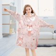 thumbnail image 5 of Pink Raccoon Wearable Blankets Hoodie Oversize Sherpa Wearable Soft Blanket Warm Cozy 3-14 Age, 5 of 7