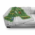 thumbnail image 3 of Christmas Alphabet Soft Flannel Fleece Blanket, Holiday Theme A Letter Motif Typography Pattern on Plain Backdrop, Cozy Plush for Indoor and Outdoor Use, 50" x 60", White and Green, by Ambesonne, 3 of 6