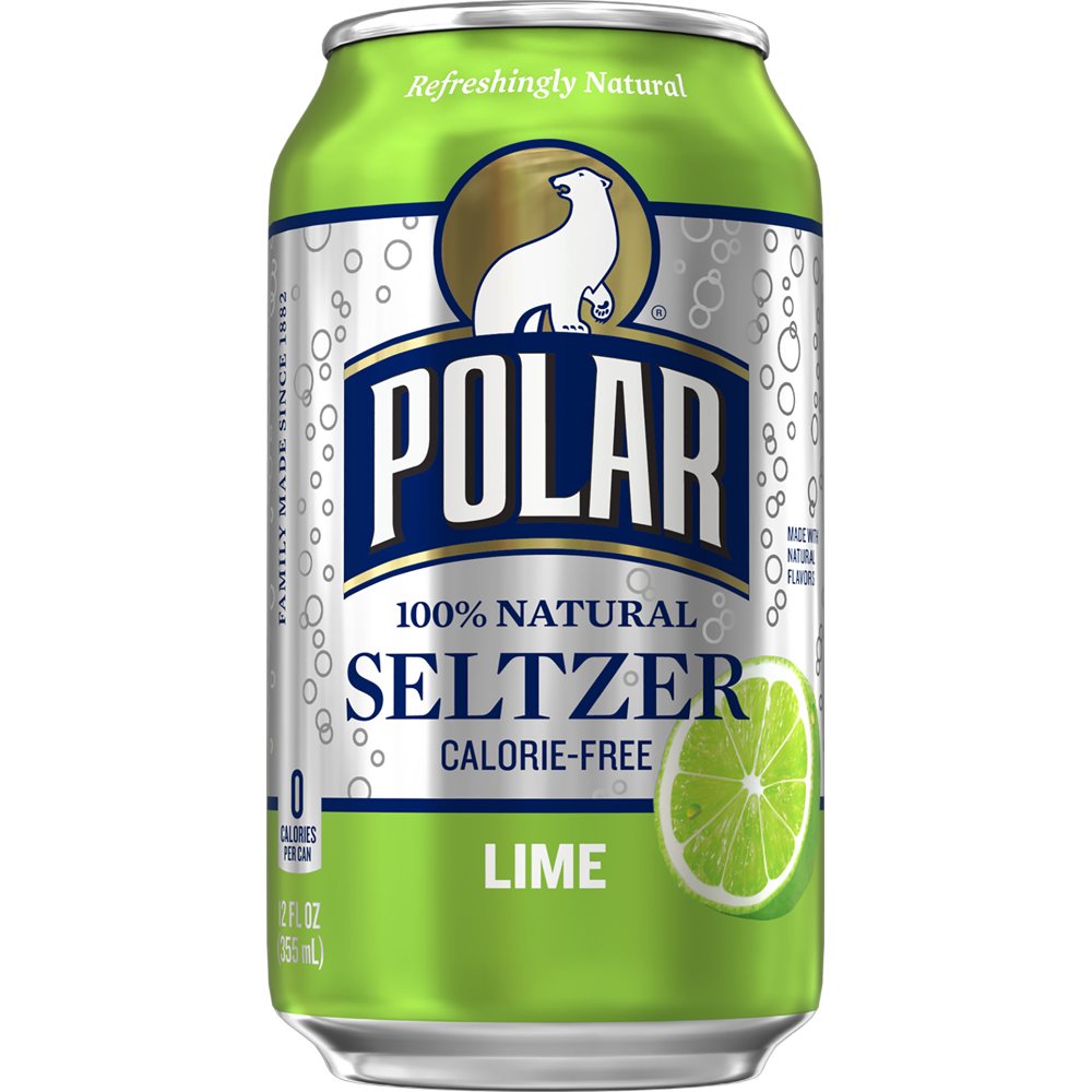 Polar Seltzer Water, Lime, 12 Fl Oz, 24 Count