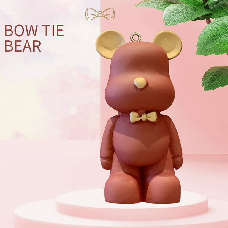 Cartoon Resin Bow Tie Bear Doll Keychain Fashion Cute Bear Keyring