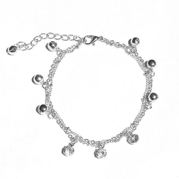 Braceletas de tobillo en capas ajustables accesorios accesorios adornos de San Valentín regalos cadenas de pies para vacaciones de vacaciones plata Inevent AP009293-02