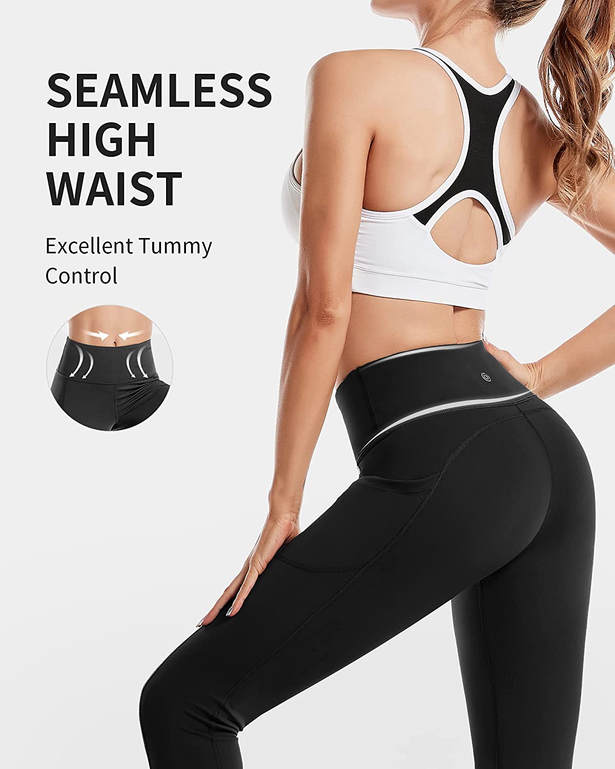 CAMBIVO Women's High Waist Workout Leggings with Pockets photo 7
