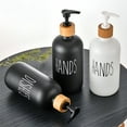 thumbnail image 3 of ACDANC 2026 New Glass Soap Dispenser Bathroom Set Pump - Hand Soap and Lotion Dispenser Set with Tray Farmhouse Bathroom Decor, Boho Bathroom Accessories - Set of 4, Black/White, 3 of 7