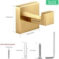 thumbnail image 6 of Towel Hooks Robe Hook Coat Hook Stainless Steel Heavy Duty Bathrooms Square Hooks Wall Mounted for Bathroom Kitchen Bedroom Brushed Gold 2 Pack, 6 of 6