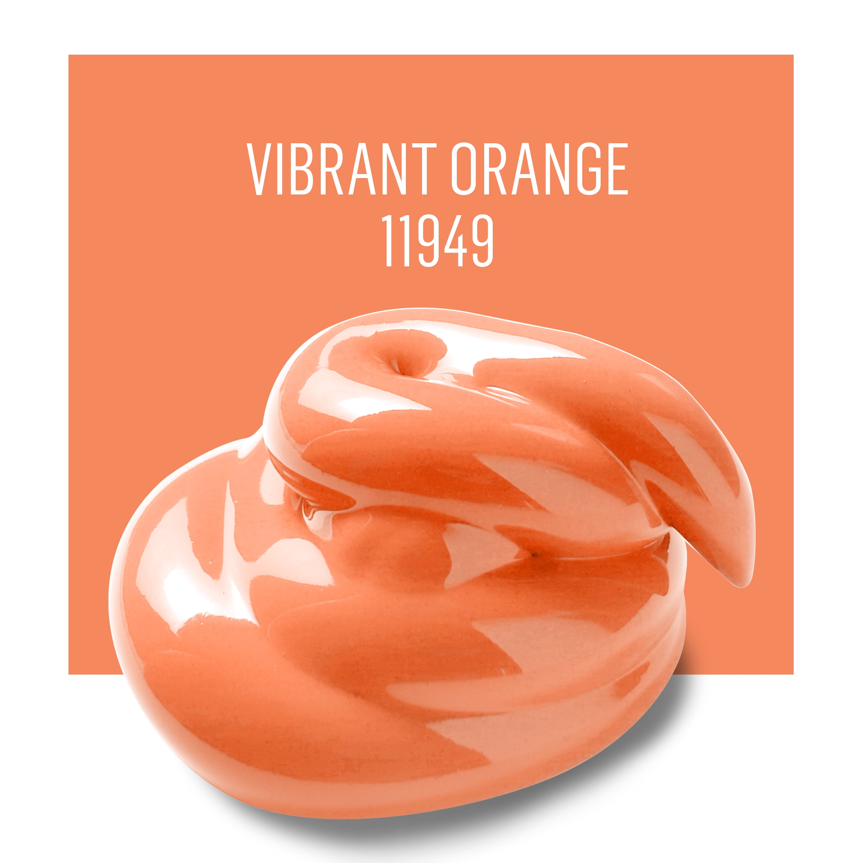 (2 pack) FolkArt Enamel Acrylic Craft Paint, Gloss Finish, Vibrant Orange, 2 fl oz