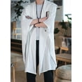 thumbnail image 5 of INCERUN Men Vintage Hooded Cape Solid Color Long Sleeve Kimonos Poncho Cloaks Casual Baggy Coat Cardigan Jackets, 5 of 6