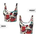 thumbnail image 5 of Haiem Chicken Pattern Womens Sports Bra - U Neck Padded Low Impact Yoga Bra Workout Crop Top Gym Moisture-Wicking Workout Vest -Large, 5 of 9