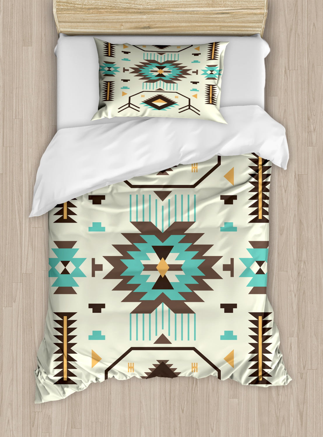 Opalhouse Washed Tribal Aztec Border Teal Duvet Cover Set 2 pc   TWIN/TWIN XL 