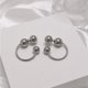 thumbnail image 3 of ER Pendientes de adorno femenino hip-hop cool chic temperamento cuentas redondas diseño significado pendientes brillar Electrónica, 3 of 5