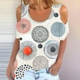 thumbnail image 2 of Birdeem Mode Femme Col Rond Imprimé Manches Courtes T-Shirt Blouse Hauts Chandail en Molleton, 2 of 5