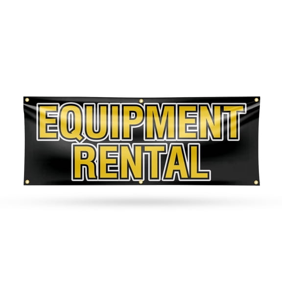 Equipment Rental Banner Sign 24 Inch x 72 Inch | 13 oz Vinyl with Metal Grommets | Heavy-Duty Single-Sided Outdoor Durable Printed High-Quality Weatherproof | Made in the USA