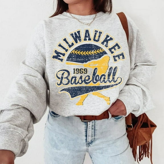 Vintage Mlb 90s Milwaukee Sweatshirt, Milwaukee Baseball Shirt, Brewers Shirt, Baseball Unisex Sweat Shirt