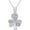 White, variant on 925 Sterling Silver 14K White Gold Finish Round Cut Accent Shamrock Clover Leaf Pendant Necklace For Women