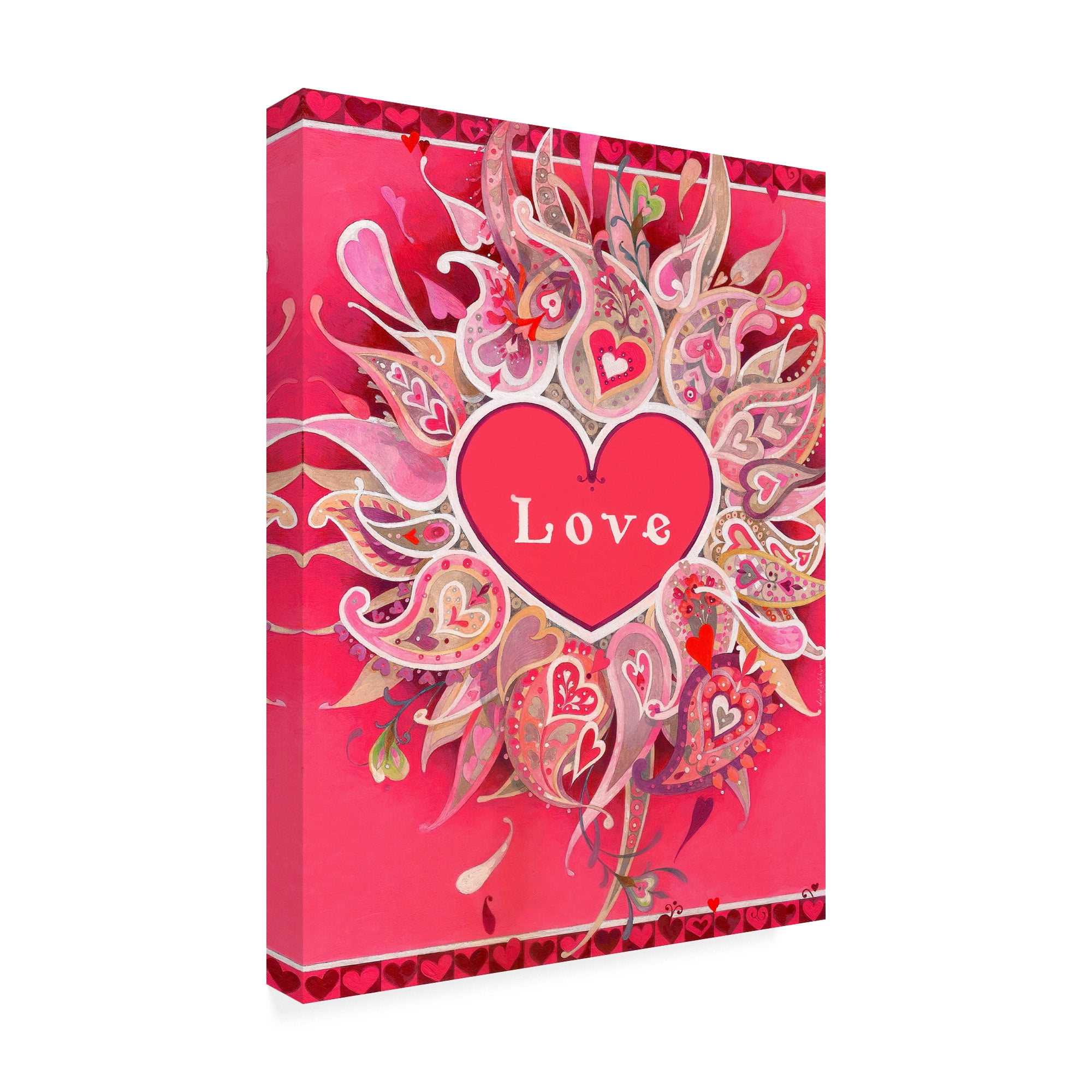 Trademark Fine Art 'Love Pink Heart' Canvas Art by David Galchutt