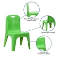 thumbnail image 4 of Flash Furniture Whitney 4 Pack Green Plastic Stackable School Chair with Carrying Handle and 11'' Seat Height, 4 of 13