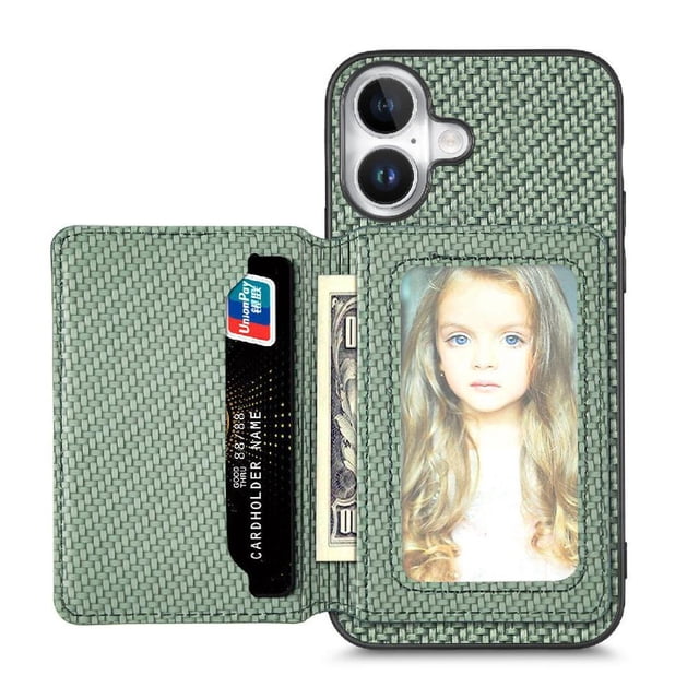 Case For FOXDOCK iPhone 16 Plus Stand Function RFID Blocking Magnetic Card Holder Complete Camera Safety