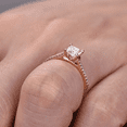 thumbnail image 5 of HeartsAndYou 1.2ct Princess Moissanite Engagement Ring for Women Solitaire With Accents 18k Rose Gold Over Silver, 5 of 8