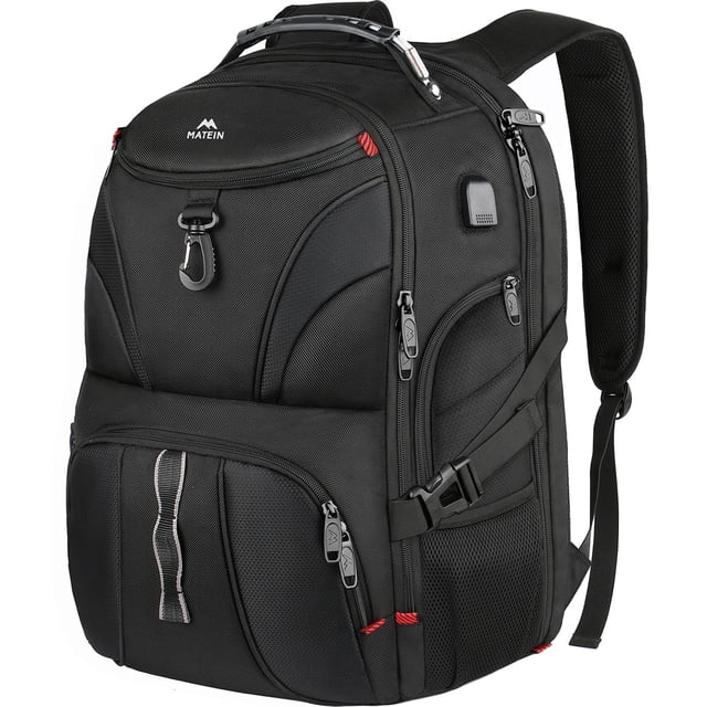 Mochila MATEIN para portátil extra grande de 45 litros con puerto USB, color negro