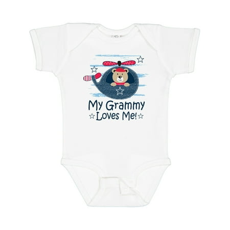 

Inktastic Grammy Loves Me Grandson Bear Gift Baby Boy Bodysuit
