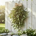 thumbnail image 4 of Topboutique 1 Pack Artificial Olive Wreath Floral Round Greenery Swag with Green Leaves Olive Fruit Faux Olive Garland for Spring Party Wedding Arch Home Wall Door Decorations (C), 4 of 6
