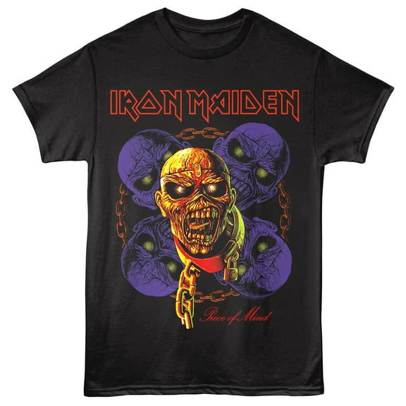 Iron Maiden Piece of Mind Unchained Men's T Shirt (Black, AdultS)