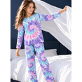 thumbnail image 2 of Topgal Little & Big Girls Tie Dye Pink Purple Blue Swirl Pajamas Long Sleeves & Pants 2-Piece Clothes Set Cute Pink Pjs Size 10, 2 of 7