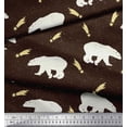 thumbnail image 3 of Soimoi Brown Cotton Duck Fabric Falling Star & Polar Bear Animal Fabric Prints By Yard 42 Inch Wide, 3 of 3