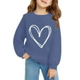 thumbnail image 6 of KAUOD Girls Heart Print Sweatshirts Oversized Love Graphic Knit Pullover Sweater Teen Kids Long Sleeve Cotton Shirt Tops, 6 of 6