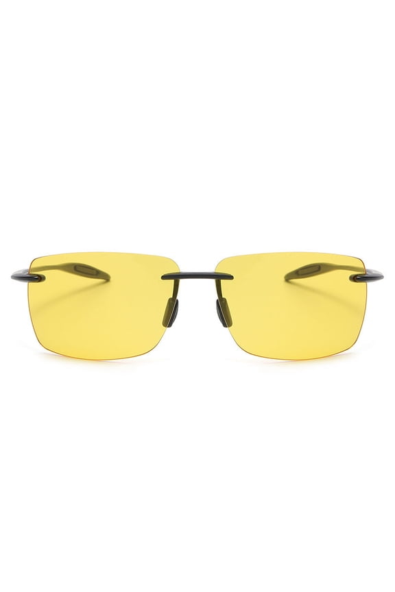 Mens Night Vision Driving Glasses Anti-Glare UV400 Protection Yellow Lens Enhanced Clarity Sunglasses PC Lens Material