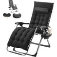 thumbnail image 1 of Chaise Zéro Gravité Fauteuil Inclinable Zéro Gravité Chaise Longue pour Intérieur et Extérieur Chaise à Gravité Réglable avec Coussin Appui-Tête Repose-Pieds et Porte-Gobelet, 1 of 2