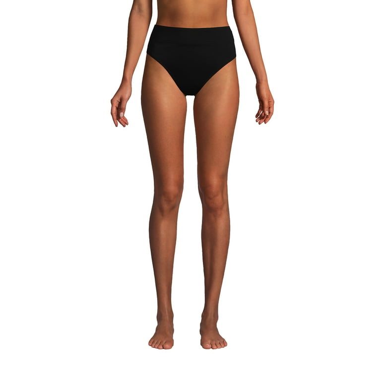 Lands' End Women's Chlorine Resistant High Leg High Waisted Bikini Swim  Bottoms 