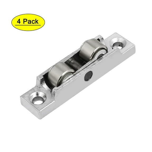 Unique Bargains 59mmx13mmx13mm Zinc Alloy Double Roller Sliding Door Window Pulley Wheel 4pcs