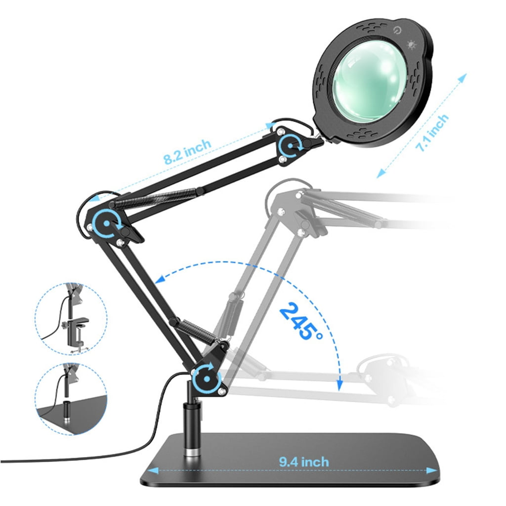 Brilliant Led Magnifying Lamp Offering Extendable Arm And Strong Metal Support