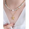thumbnail image 3 of 18K Gold Plated Starfish Necklace - Seashell Pendent Ocean Themed Necklace - Boho Summer Beach Jewelry, 3 of 17