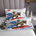thumbnail image 3 of Erosebridal Cat Riding Dinosaur Coverlet Set King,Surfing Fishing Bedding Set,Animal Decor,Ultra Soft,3 Pieces, 3 of 5