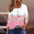 thumbnail image 1 of Fiudx Liquidación de Ahorros de Verano Blusa de Manga 3/4 a La Moda para Mujer, Camiseta Estampada, Top Informal, 1 of 5