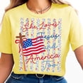 thumbnail image 5 of Floral Stripes She Loves Jesus And America Too Tshirt America Needs Jesus Faith Fourth of July Shirt, 5 of 6