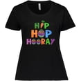 thumbnail image 3 of Inktastic Easter Hip Hop Hooray with Eggs and Carrot Women's Plus Size T-Shirt, 3 of 5