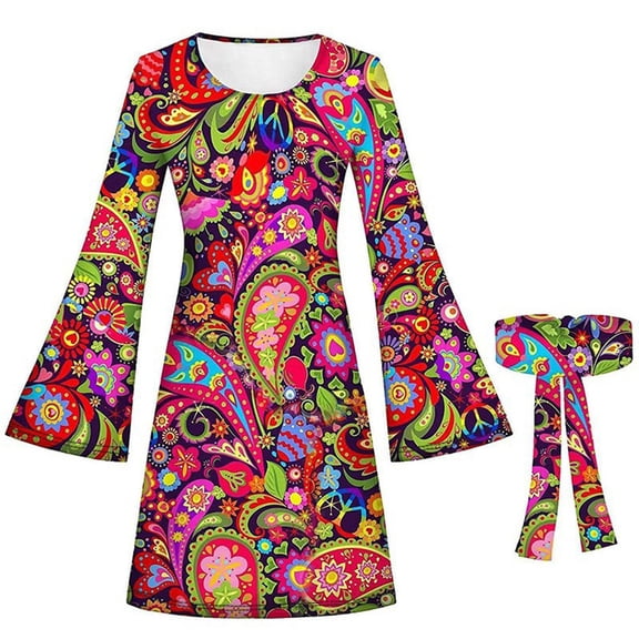 RMGVDSD Summer Dresses For Women 70S Dress Disco Outfits 60S Party Outfit Vintage Dress For Carnival Party Dress Women Sundresses Women Dress Clothes